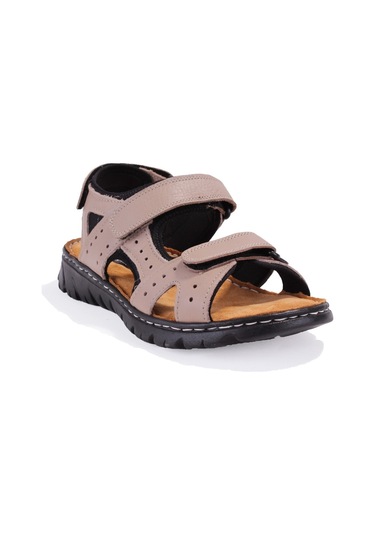 Dagoster Dma77-051 Bej Ortopedik Günlük Erkek Deri Sandalet Bej