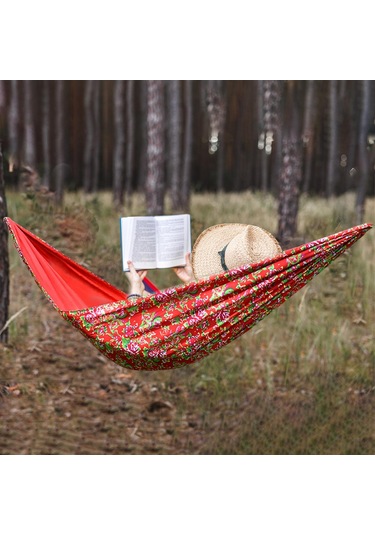 Suntek Taşıma Çantalı Kamp Hamak Dış Arka Bahçe Kırmızı