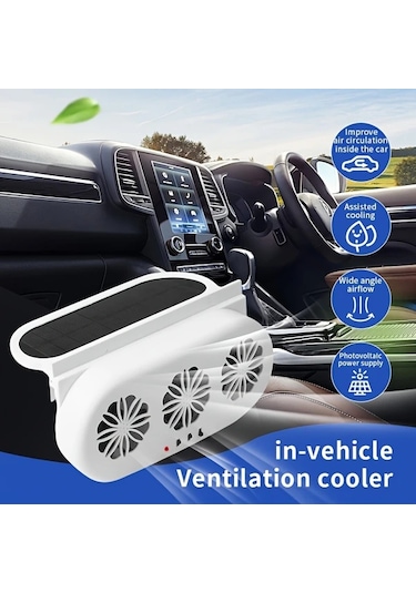 Xuweiwei Beyaz Kompakt Güneş Araba Havalandırma Fanı Usb Portlu Koku Duman Ve Hava Kirliliğini Giderir Taşınabilir Araç Soğutma Sistemi Pilsiz