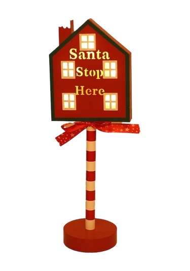 Hyt Noel Sokak Tabelası Stop Dekoratif Işık Ahşap Noel Tatil Pencere Masaüstü Atmosfer Led Renkli Işıklar