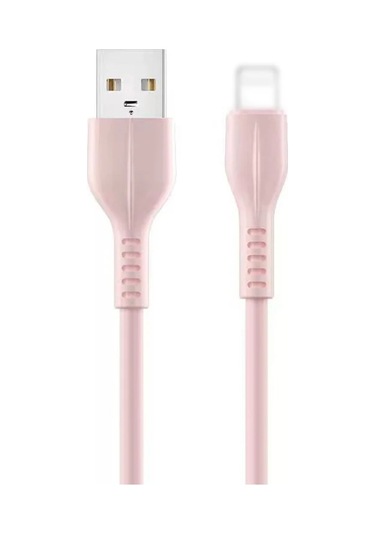 İos Uyumlu Cihazlar İçin 1 Metre Pembe Silikon Kablosu - 2a Hızlı Şarj Ve Veri Transferi