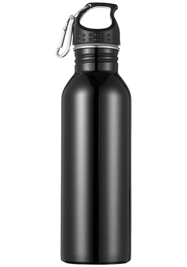 Suntek Paslanmaz Çelik Spor Su Şişesi Bisiklet Yürüyüş Siyah Siyah