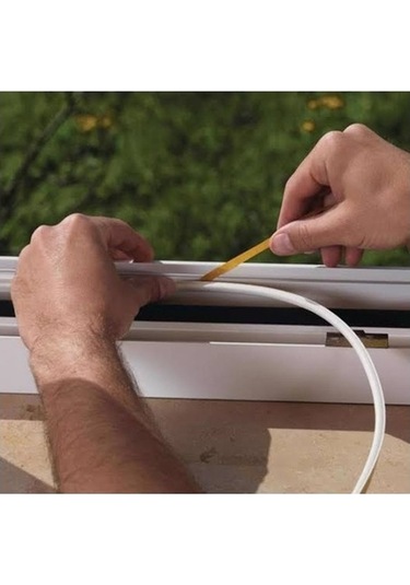 Kapı Pencere Kauçuk Izolasyon Bandı / Fitili Beyaz 2X5=10 Metre