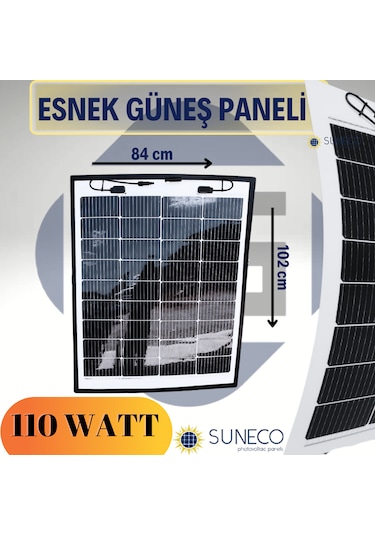 110 Watt Yarı Esnek Güneş Paneli Half Cut Monokristal Solar Güneş