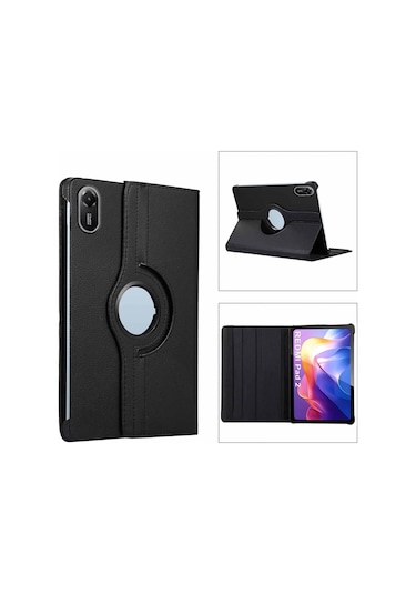 Xiaomi Redmi Pad 2 11 Inç 2025 Uyumlu Tablet Kılıf 360 Derece Koruma Standlı Kapaklı Dönen Pu Deri Kapak