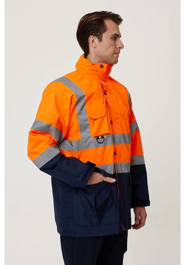 Eradium 5n1 Reflektörlü İş Güvenliği Parkası F.turuncu-lacivert