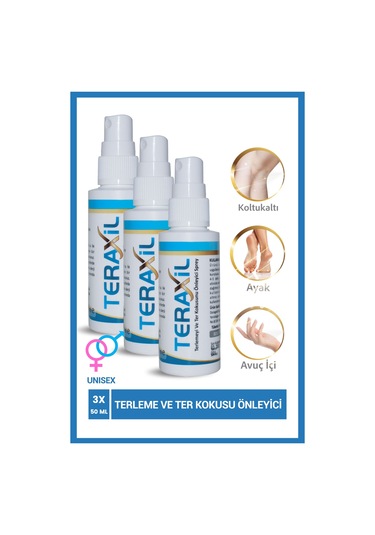 Teraxil Terleme ve Ter Kokusu Önleyici Sprey 3 x 50 ML