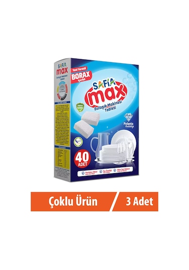 Safia Max Bulaşık Makina Tableti 3 x 40'lı