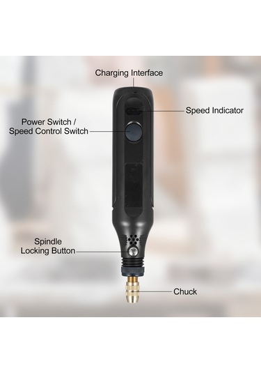 Mufunye Kırmızı/siyah Abs Döner Alet Seti - 2000mah Pil, 5000-15000 Rpm, 36/197 Parça Seçenekli