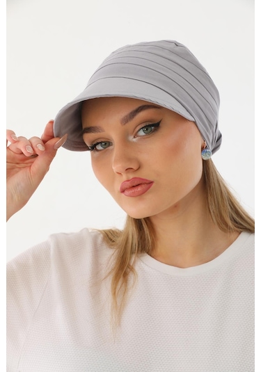 Safari Bağlamalı Gri Siperli Bandana Vizör Gri