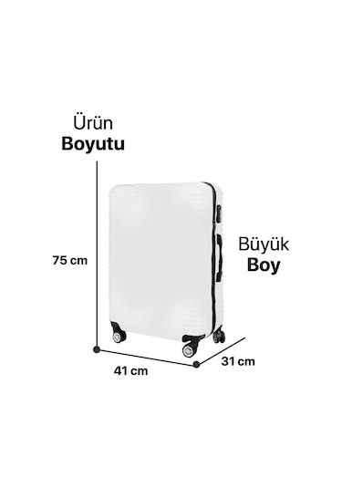 Polo&Sky Elmas Model Pembe Renk Büyük Boy Valiz Bavul