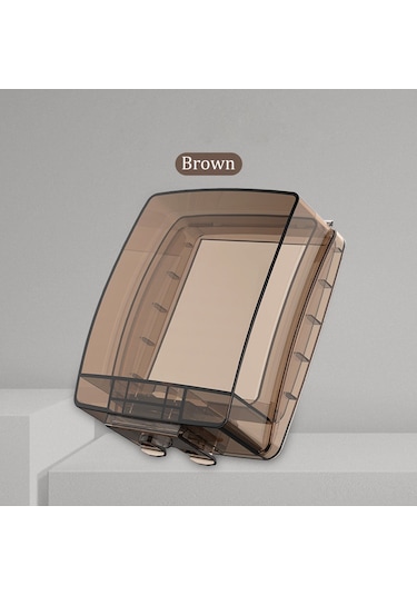 Shineyee Banyo Tuvalet Ip55 Su Geçirmez Kapağı 86 Tipi Şeffaf Siyah Yapıştırmalı Anahtar Soket Paneli Koruyucu Kutu