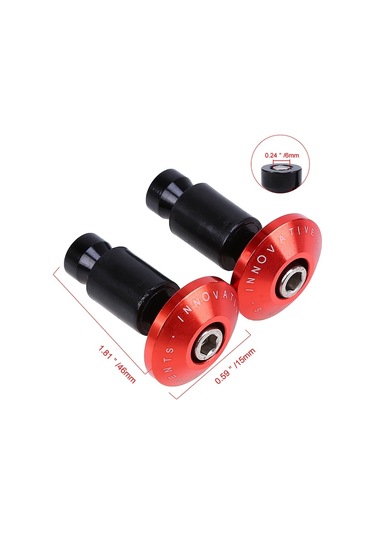 2 Adet Motosiklet Aksesuarları Gidon Kapağı Uç Tapaları - Kırmızı