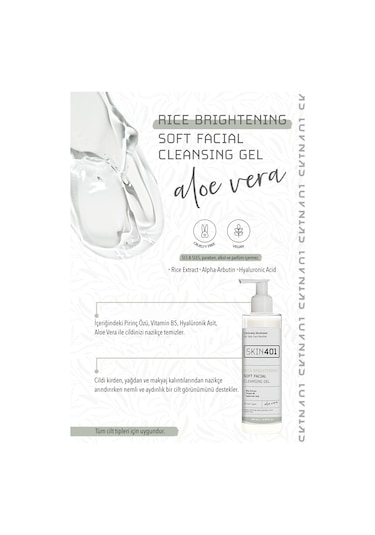 Skin401 Pirinç Özlü Aydınlatıcı Yüz Temizleme Jeli 200ml