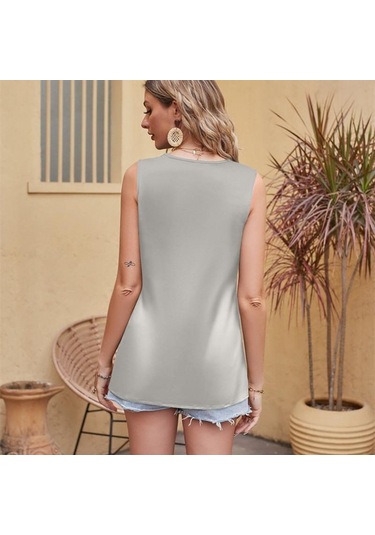 Açık Gri Hnxc Kadın Modası Rahat Yaz Düz Renk Baskı Kolsuz V Yaka Bluzlar Ve Gömlekler Açık Gri Açık Gri Hnxc Kadın Modası Rahat Yaz Düz Renk Baskı Kolsuz V Yaka Bluzlar Ve Gömlekler Açık Gri