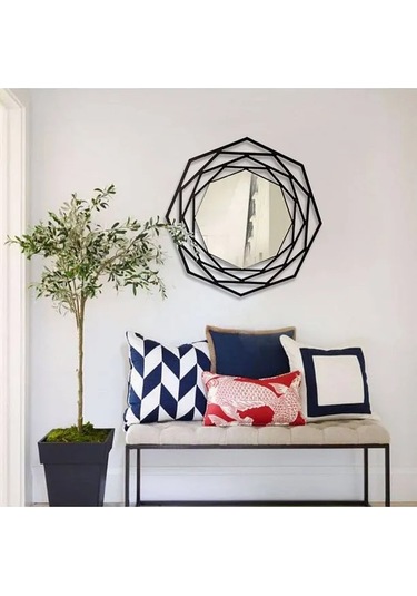 Favdecor Dekoratif Metal Duvar Aynası, Modern Eşsiz Ayna