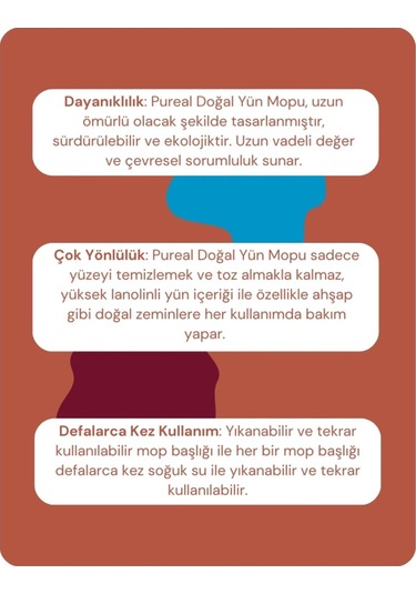 Pureal Doğal Yün Mop Seti