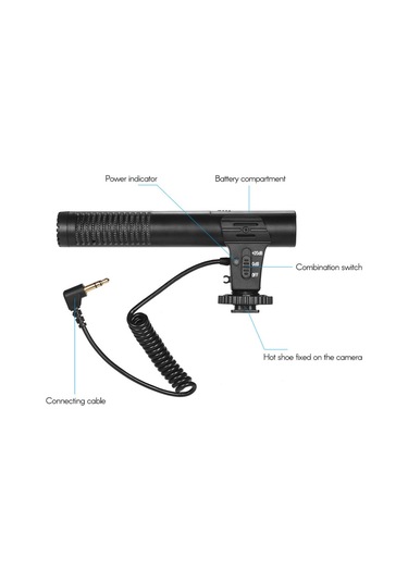 Mufunye Kamera Video Kayıt Mikrofonu Süper-kardiyoid Alıcı Mini Mikrofon Fotoğrafçılık Röportaj Vlog Dslr Kamera Video Kamera