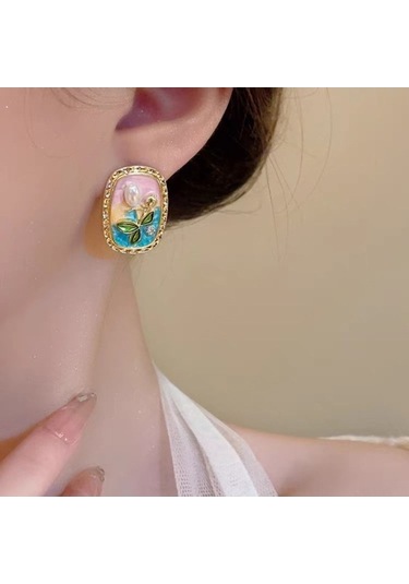 Flybuy Su İncisi & Bakır Takı - 12.9g, 1.8x2.3cm - Şık Tasarım Çok Renkli