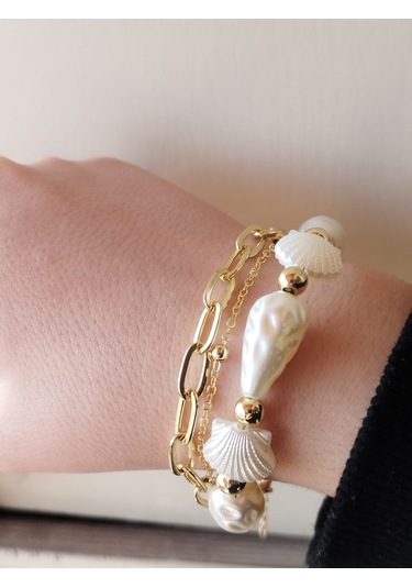 Sedef Taşlı Çoklu Bileklik Seti Heiyelik Aksesuar Çok Renkli