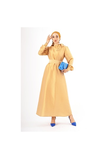 Özel Üretim Fatma Sezen Tafta Elbise Beyaz