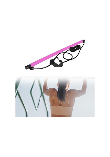 Ganzhoushop Suntek Pilates Pembe Fitness Çubuğu Bölüm Bar 2 Li Set Pembe