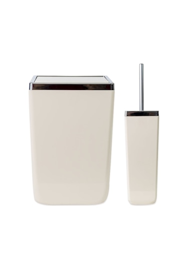 Primanova Toskana Çöp Kovası Ve Tuvalet Fırçası Bej