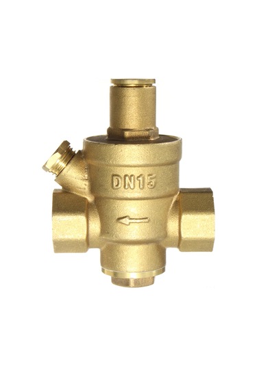 Dn15 1/2 Pirinç Su Basıncı Düşürücü Bakım Vanaları Regülatör Ayarlanabilir Tahliye Vanaları Manometre İle 85 63mm