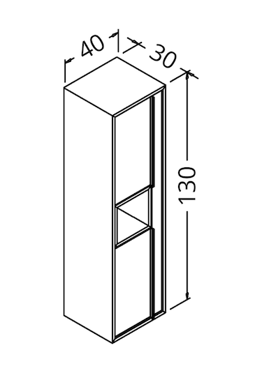 Napoli Boy Dolabı - Beyaz / Antrasit Beyaz - Antrasit