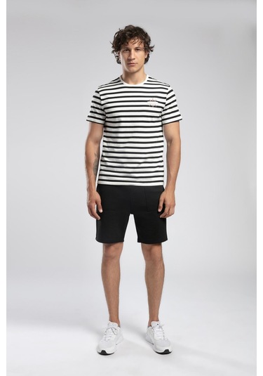 Lee Cooper Eddy Erkek %100 Pamuk O Yaka T-shirt Siyah-21602 Siyah