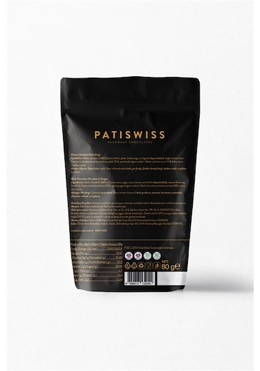 Patiswiss Bitter Çikolatalı Çilek Draje