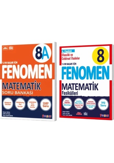 Fenomen Yayınları 8. Sınıf Matematik A Soru Bankası Ve Matematik 4. Fasikül Olasılık, Cebirsel İfadeler Ve Özdeşlikler 2 Kitap