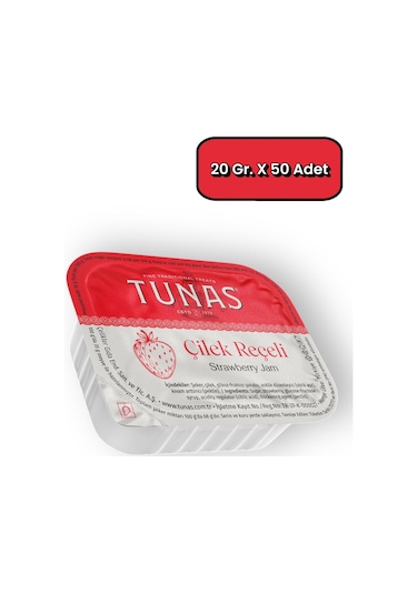 Tunas Piknik 50 Adet Çilek Reçeli 20 Gr