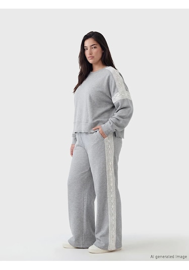 Lc Waikiki Gri Petite Beli Lastikli Kadın Eşofman Altı