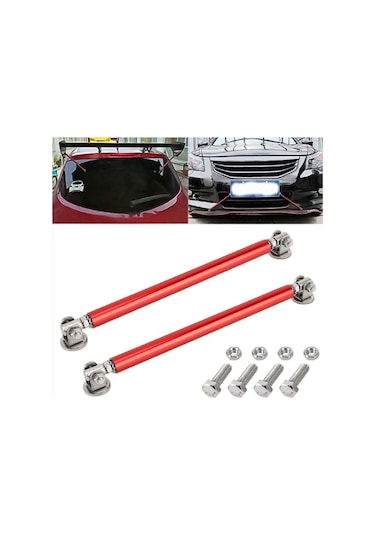Araç Ön Tampon Ve Çamurluk Spoiler Dudak Ayırıcı Metal Kırmızı Vidalı Ve Yapıştırmalı Çubuk 20 Cm