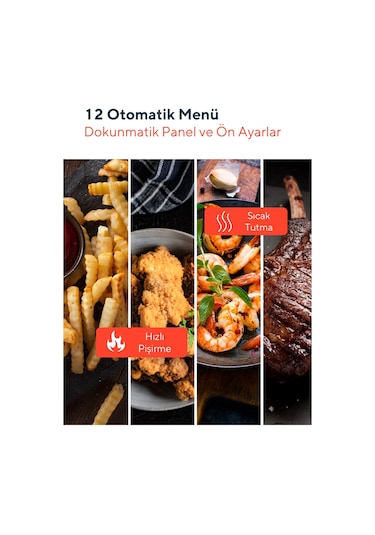 Kumtel HAF-10 XXL 12 LT Fastfryer Yağsız Fritöz Airfryer