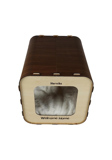 Herniks Mdf Dörtgen Kedi Evi 33 CM Hr3027