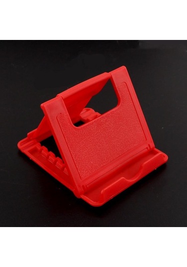 Kırmızı Evrensel Plastik Tutucu Masaüstü Standı Katlanabilir Telefon Ve Tablet Braketi Akıllı Telefon Için Şeker Renk Halkası