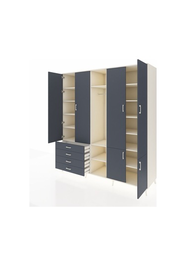 Kronos Dolap 14 Raflı 4 Çekmeceli Tek Askılı 220x59x243 Aytaşı-antrasit/antrasit Antrasıt/antrasıt Kronos Dolap 14 Raflı 4 Çekmeceli Tek Askılı 220x59x243 Aytaşı-antrasit/antrasit Antrasıt/antrasıt