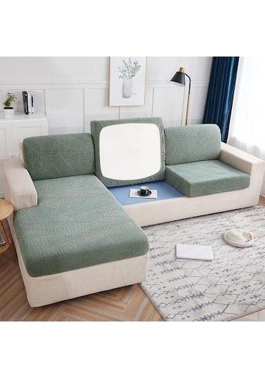 Willowhaven Çimen Yeşili Su Geçirmez Kanepe Koltuk Minderi, L Boyutu, Modern Tasarım, Oturma Odası Kapakları, Koruyucu, Yumuşak Malzeme Çimen Yeşili