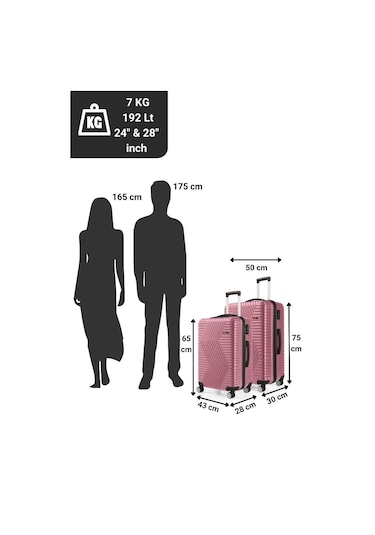 G&d Polo Suitcase Abs Orta Ve Büyük Boy Gül Kurusu 2'li Valiz Seti 600.08-b Gülkurusu