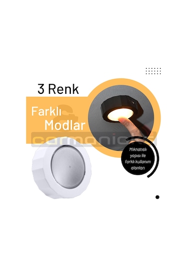 3 Renk Mıknatıslı Dokunmatik Led Atmosfer Lamba Çok Renkli