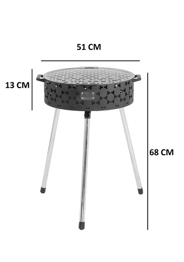 İksa Katlanabilir Mangal Büyük Gri - Siyah