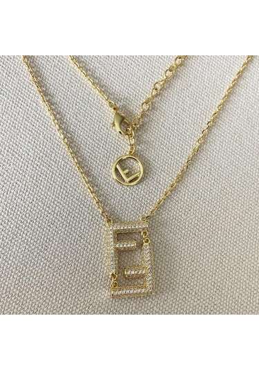 F İncili Taşlı Çelik Kombin Çok renkli