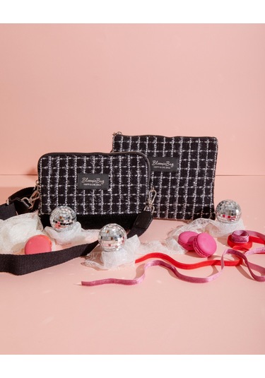 Bloominbag Noir Tweed Çapraz Çanta Siyah
