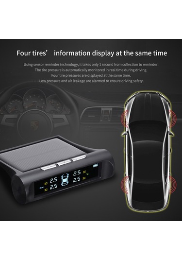 Tenfowee Dışarıdaki Sensörlü Güneş Enerjili Araç Lastik Basıncı Ve Sıcaklık İzleme Sistemi Tpms