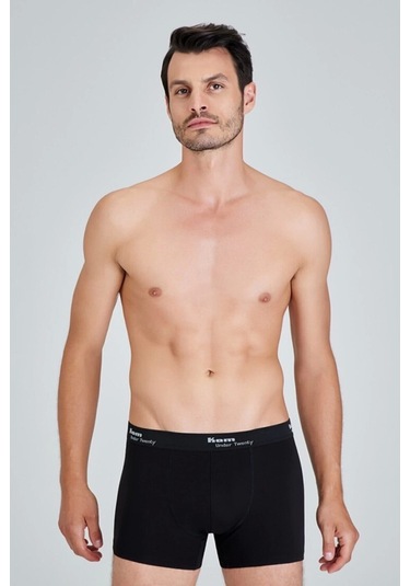 Kom Tight Erkek Short Boxer 2li Siyah