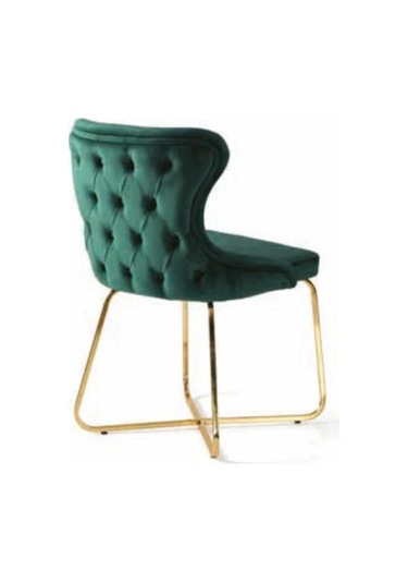 Bera Gold Ayak Safir Sandalye Yeşil