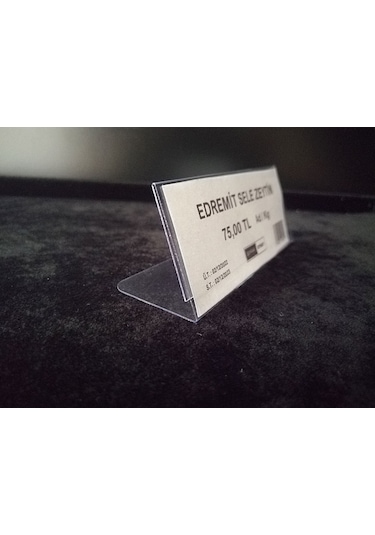 10 Adet Pvc Şeffaf Etiketlik 10x4 Cm Ayaklı Kart Tutucu İsimlik