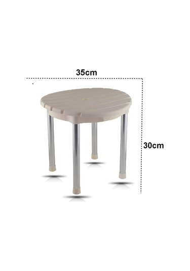 Çelik Ayna Alüminyum Ayaklı Paslanmaz Yuvarlak Tabure 909